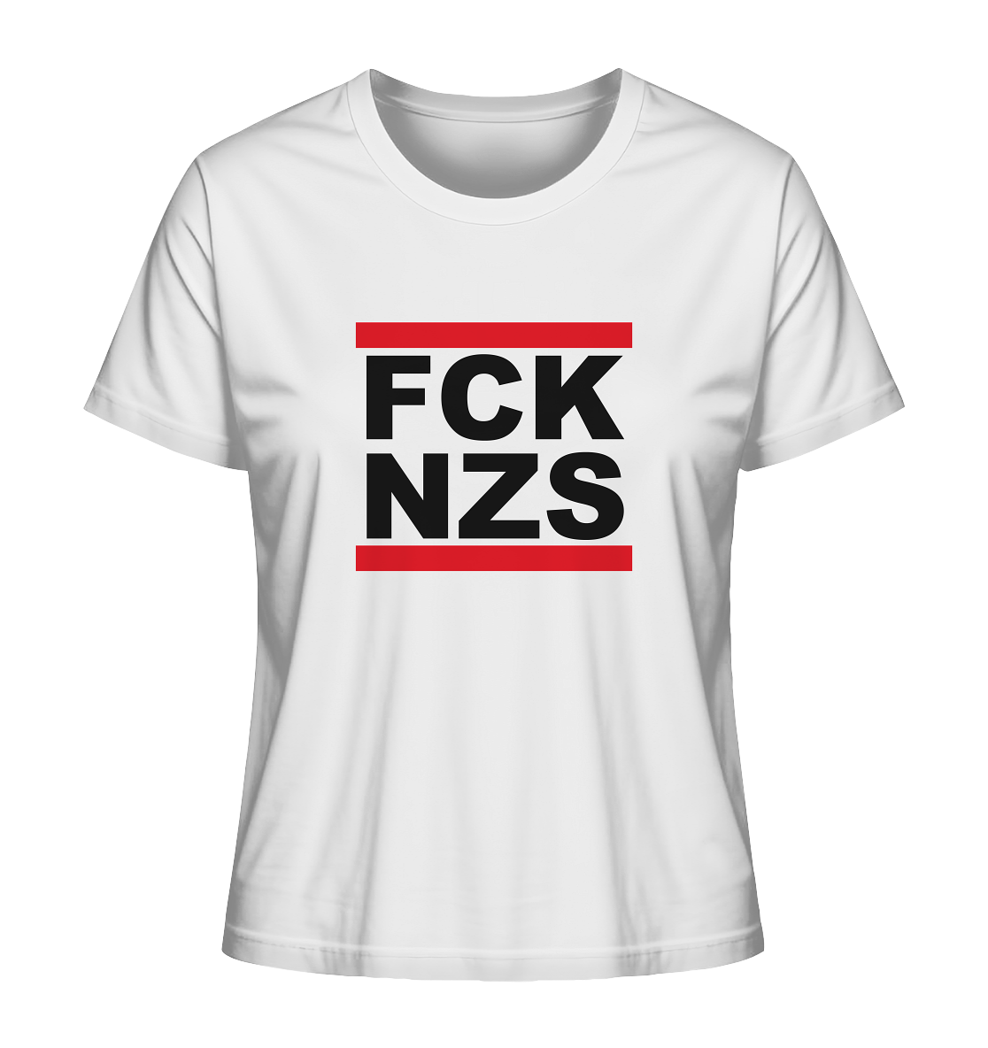 N.O.S.W. BLOCK Gegen Rechts Shirt "FCK NZS" Girls Organic T-Shirt weiss