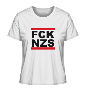 N.O.S.W. BLOCK Gegen Rechts Shirt "FCK NZS" Girls Organic T-Shirt weiss