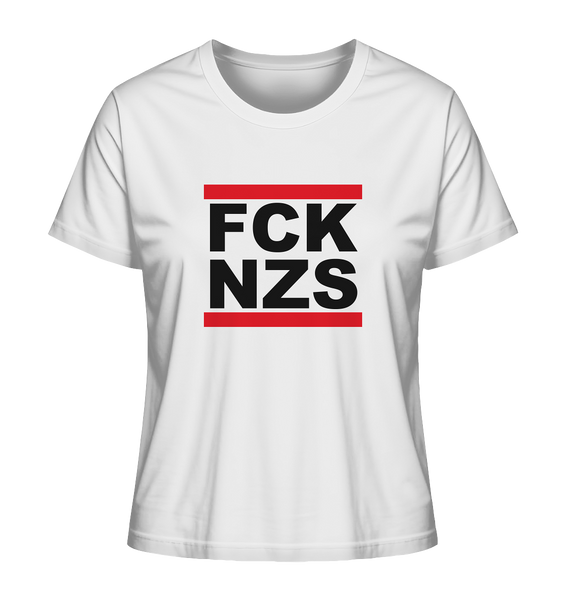 N.O.S.W. BLOCK Gegen Rechts Shirt "FCK NZS" Girls Organic T-Shirt weiss