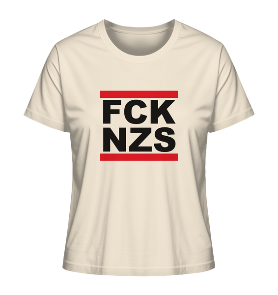 N.O.S.W. BLOCK Gegen Rechts Shirt "FCK NZS" Girls Organic T-Shirt natural raw