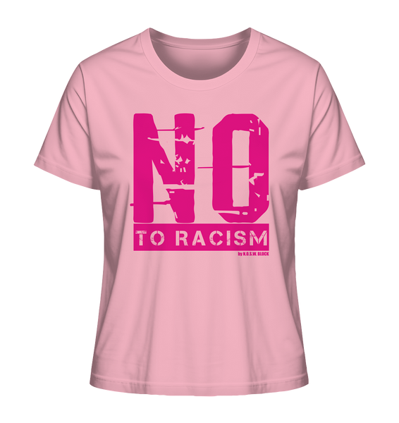 N.O.S.W. BLOCK Gegen Rechts Shirt "NO TO RACISM" Girls Organic T-Shirt cotton pink