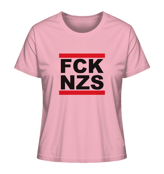 N.O.S.W. BLOCK Gegen Rechts Shirt "FCK NZS" Girls Organic T-Shirt cotton pink