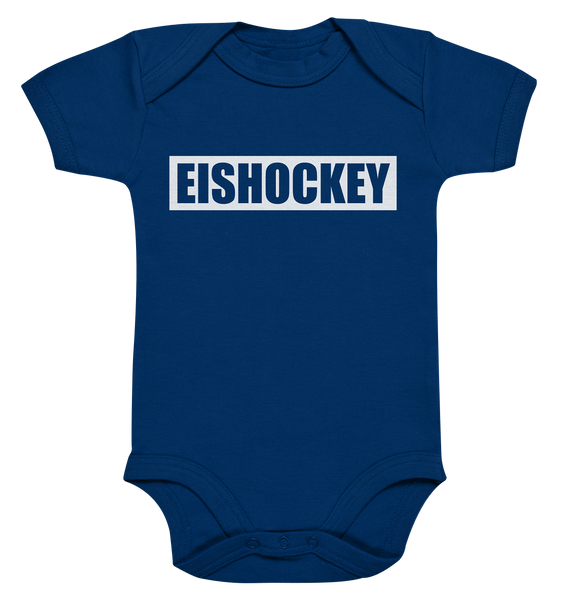 N.O.S.W. BLOCK Teamsport Body "EISHOCKEY" Organic Baby Bodysuite nautical navy