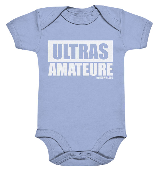 NO.S.W. BLOCK Ultras Body "ULTRAS AMATEURE" Organic Baby Bodysuite dusty blue