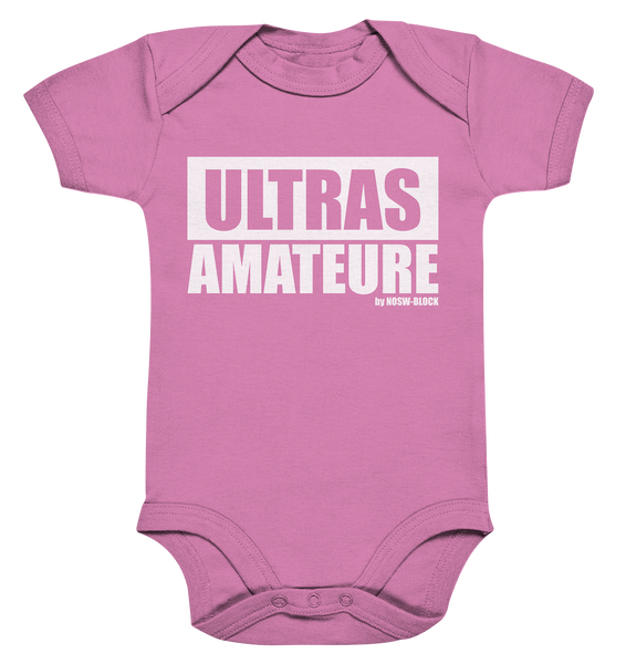 NO.S.W. BLOCK Ultras Body "ULTRAS AMATEURE" Organic Baby Bodysuite bubble gum pink