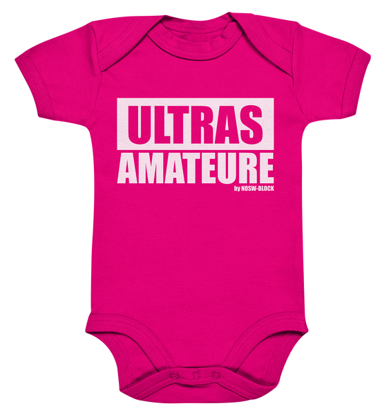 NO.S.W. BLOCK Ultras Body "ULTRAS AMATEURE" Organic Baby Bodysuite fuchsia organic