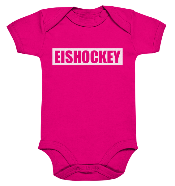 N.O.S.W. BLOCK Teamsport Body "EISHOCKEY" Organic Baby Bodysuite fuchsia organic