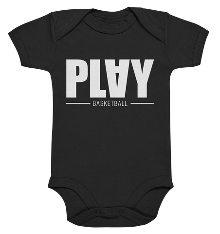 N.O.S.W. BLOCK Fanblock Body "PLAY BASKETBALL" Organic Baby Bodysuite schwarz