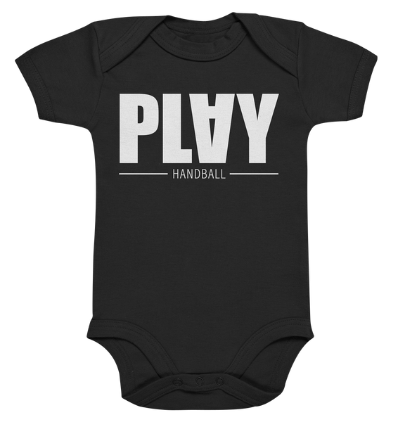 N.O.S.W. BLOCK Fanblock Body "PLAY HANDBALL" Organic Baby Bodysuite schwarz