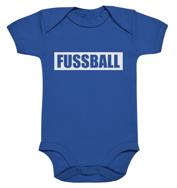 N.O.S.W. BLOCK Teamsport Body "FUSSBALL" Organic Baby Bodysuite cobalt blue organic