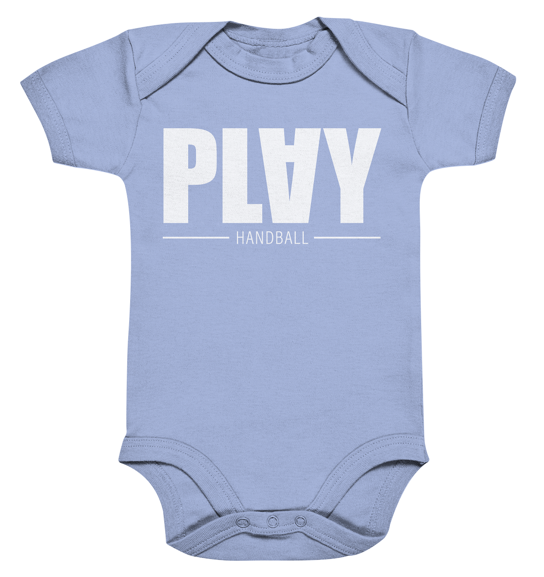 N.O.S.W. BLOCK Fanblock Body "PLAY HANDBALL" Organic Baby Bodysuite dusty blue