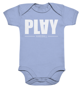 N.O.S.W. BLOCK Fanblock Body "PLAY HANDBALL" Organic Baby Bodysuite dusty blue