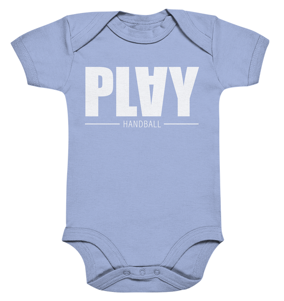 N.O.S.W. BLOCK Fanblock Body "PLAY HANDBALL" Organic Baby Bodysuite dusty blue