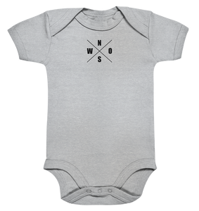 N.O.S.W. BLOCK Fanblock Body "FROM FATHER TO SON" Organic Baby Bodysuite heather grau