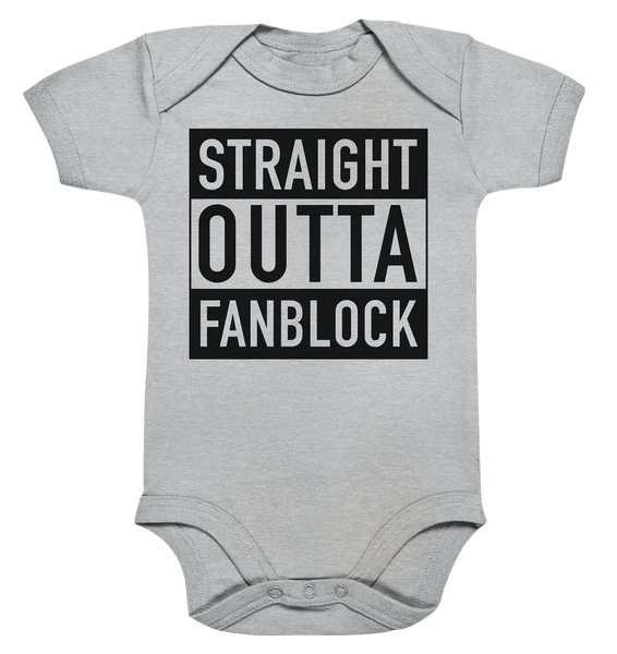 N.O.S.W. BLOCK Fanblock Body "STRAIGHT OUTTA FANBLOCK" Organic Baby Bodysuite heather grey