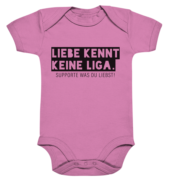 N.O.S.W. BLOCK Fanblock Body "LIEBE KENNT KEINE LIGA." Organic Baby Bodysuite bubble gum pink