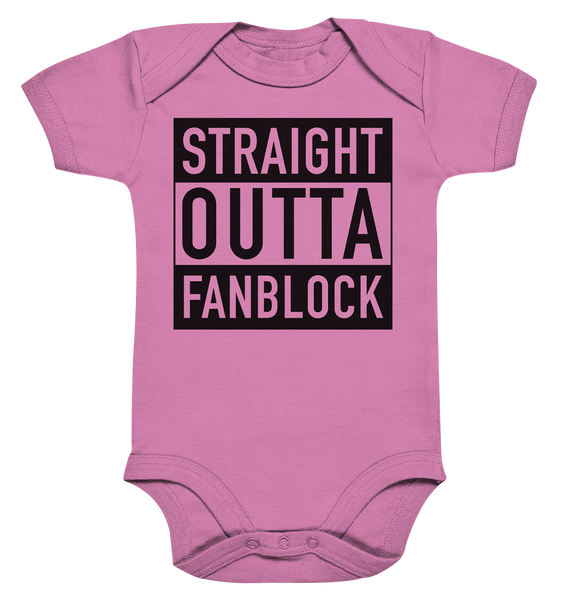 N.O.S.W. BLOCK Fanblock Body "STRAIGHT OUTTA FANBLOCK" Organic Baby Bodysuite bubble gum pink