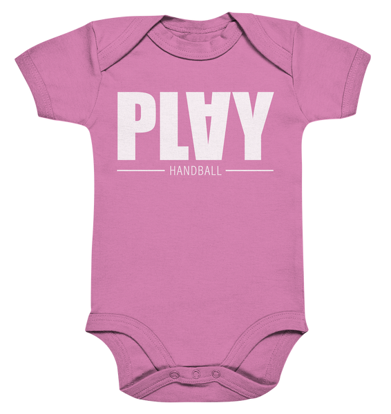 N.O.S.W. BLOCK Fanblock Body "PLAY HANDBALL" Organic Baby Bodysuite bubble gum pink