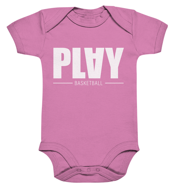 N.O.S.W. BLOCK Fanblock Body "PLAY BASKETBALL" Organic Baby Bodysuite bubble gum pink