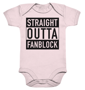 N.O.S.W. BLOCK Fanblock Body "STRAIGHT OUTTA FANBLOCK" Organic Baby Bodysuite powder pink