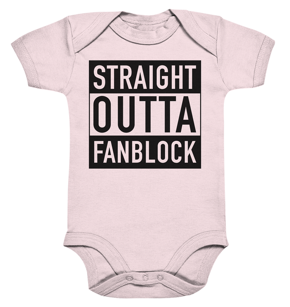 N.O.S.W. BLOCK Fanblock Body "STRAIGHT OUTTA FANBLOCK" Organic Baby Bodysuite powder pink