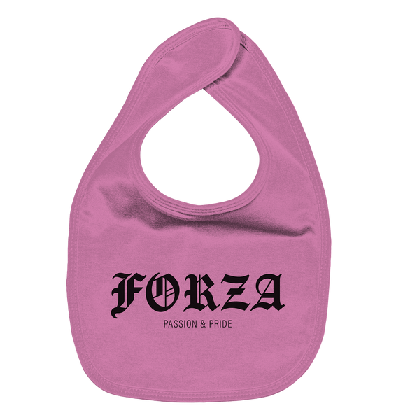 RIOT//GROUNDS Lätzchen "FORZA PASSION & PRIDE" Organic Baby-Lätzchen bubble gum pink