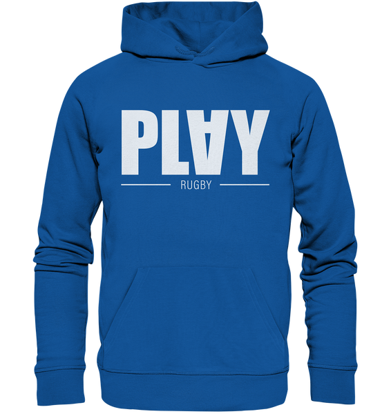 N.O.S.W. BLOCK Fanblock Hoodie "PLAY RUGBY" Organic Basic Kapuzenpullover blau