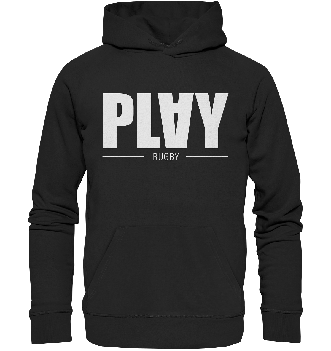 N.O.S.W. BLOCK Fanblock Hoodie "PLAY RUGBY" Organic Basic Kapuzenpullover schwarz