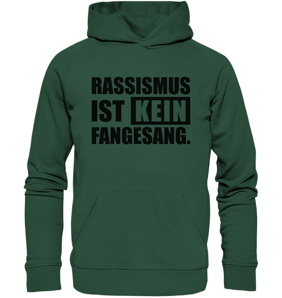 N.O.S.W. BLOCK Fanblock Hoodie "RASSISMUS IST KEIN FANGESANG." Männer Organic Basic Kapuzenpullover grün