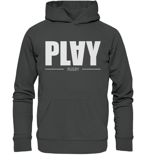 N.O.S.W. BLOCK Fanblock Hoodie "PLAY RUGBY" Organic Basic Kapuzenpullover anthrazit