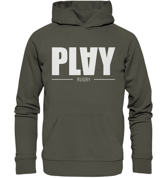 N.O.S.W. BLOCK Fanblock Hoodie "PLAY RUGBY" Organic Basic Kapuzenpullover khaki