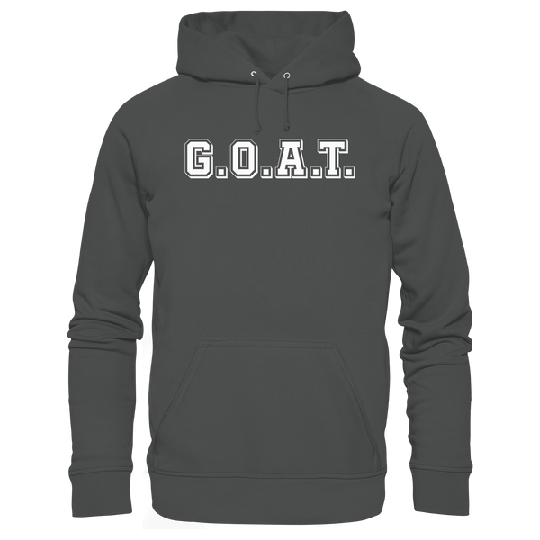 N.O.S.W. BLOCK Fanblock Organic Basic Hoodie „G.O.A.T.“ – anthracite