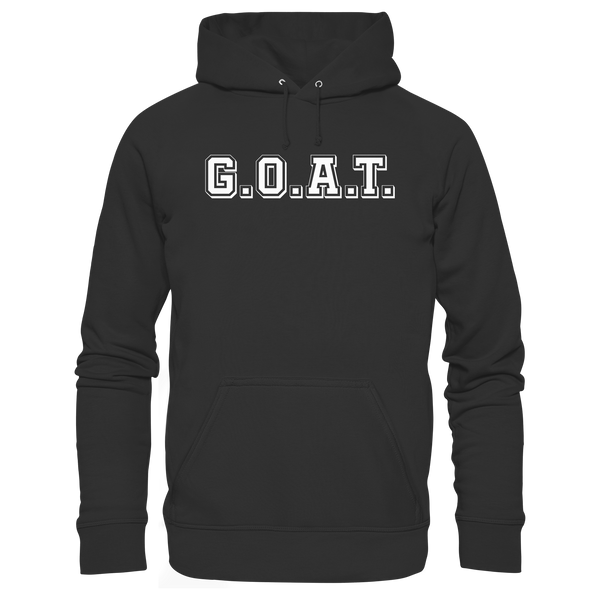 N.O.S.W. BLOCK Fanblock Organic Basic Hoodie „G.O.A.T.“ – black