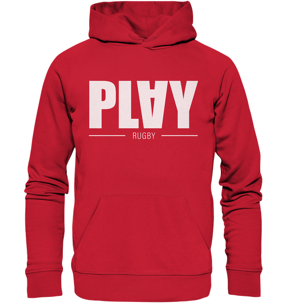 N.O.S.W. BLOCK Fanblock Hoodie "PLAY RUGBY" Organic Basic Kapuzenpullover rot