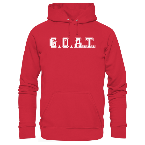 N.O.S.W. BLOCK Fanblock Organic Basic Hoodie „G.O.A.T.“ – red