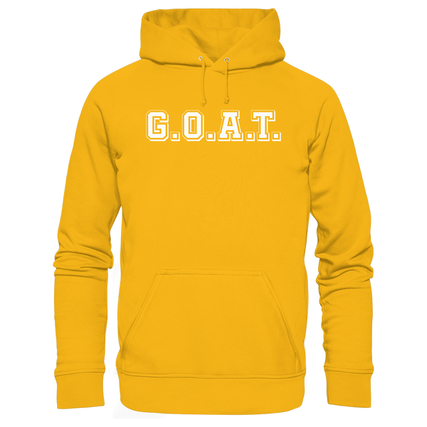 N.O.S.W. BLOCK Fanblock Organic Basic Hoodie „G.O.A.T.“ – spectra yellow