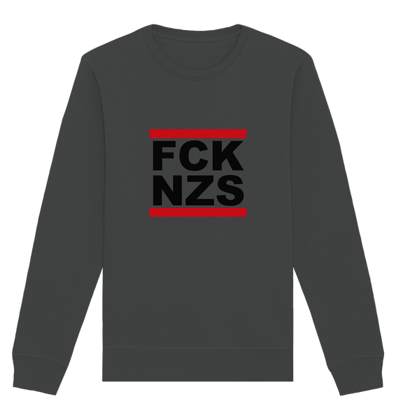N.O.S.W. BLOCK Gegen Rechts Sweater "FCK NZS" Organic Basic Sweatshirt anthrazit