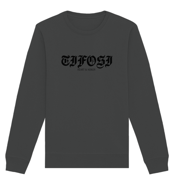 RIOT//GROUNDS Sweater "TIFOSI HEART & HONOR" Männer Organic Basic Sweatshirt anthrazit