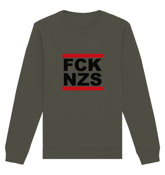 N.O.S.W. BLOCK Gegen Rechts Sweater "FCK NZS" Organic Basic Sweatshirt khaki