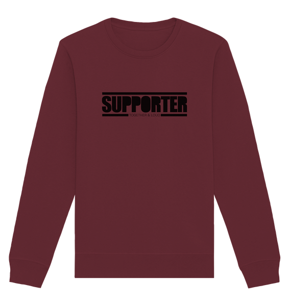 N.O.S.W. BLOCK Fanblock Sweater "SUPPORTER TOGETHER & LOUD" Männer Organic Basic Sweatshirt weinrot