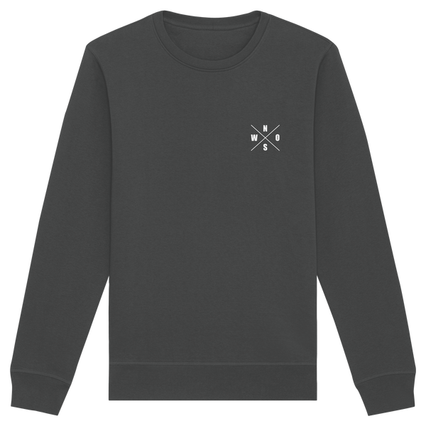 N.O.S.W. BLOCK Gegen Rechts Sweater "HANDBALLFANS GEGEN RECHTS" beidseitig bedruckter Männer Organic Basic Sweatshirt anthracite front