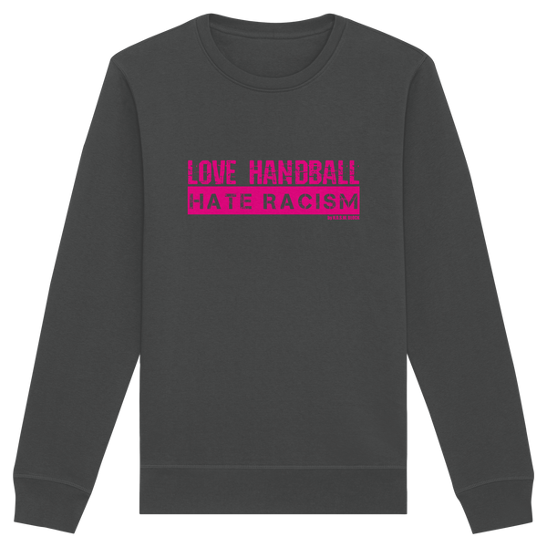 "LOVE HANDBALL HATE RACISM" magenta - Organic Basic Unisex Sweatshirt
