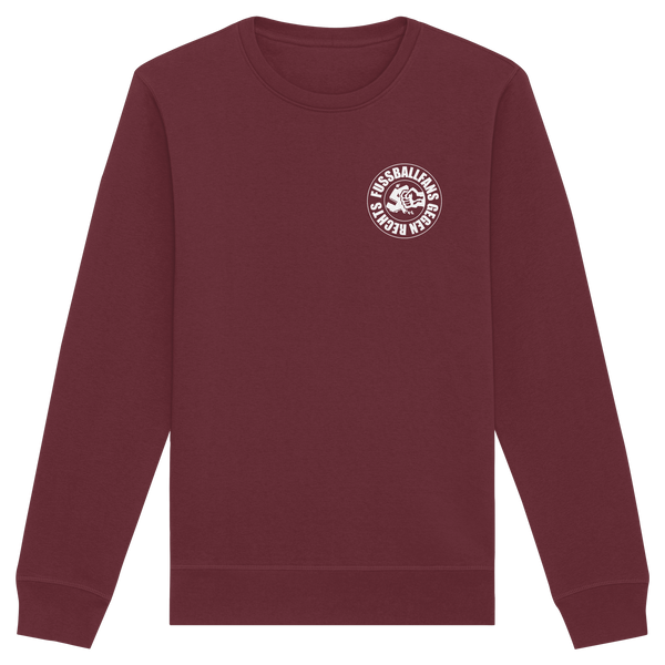 N.O.S.W. BLOCK Fußball Sweatshirt „FUSSBALLFANS GEGEN RECHTS“ – burgundy