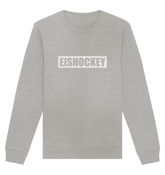 N.O.S.W. BLOCK Teamsport Sweater "EISHOCKEY" Männer Organic Sweatshirt heather grau