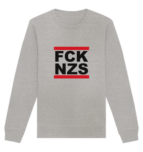 N.O.S.W. BLOCK Gegen Rechts Sweater "FCK NZS" Organic Basic Sweatshirt heather grey