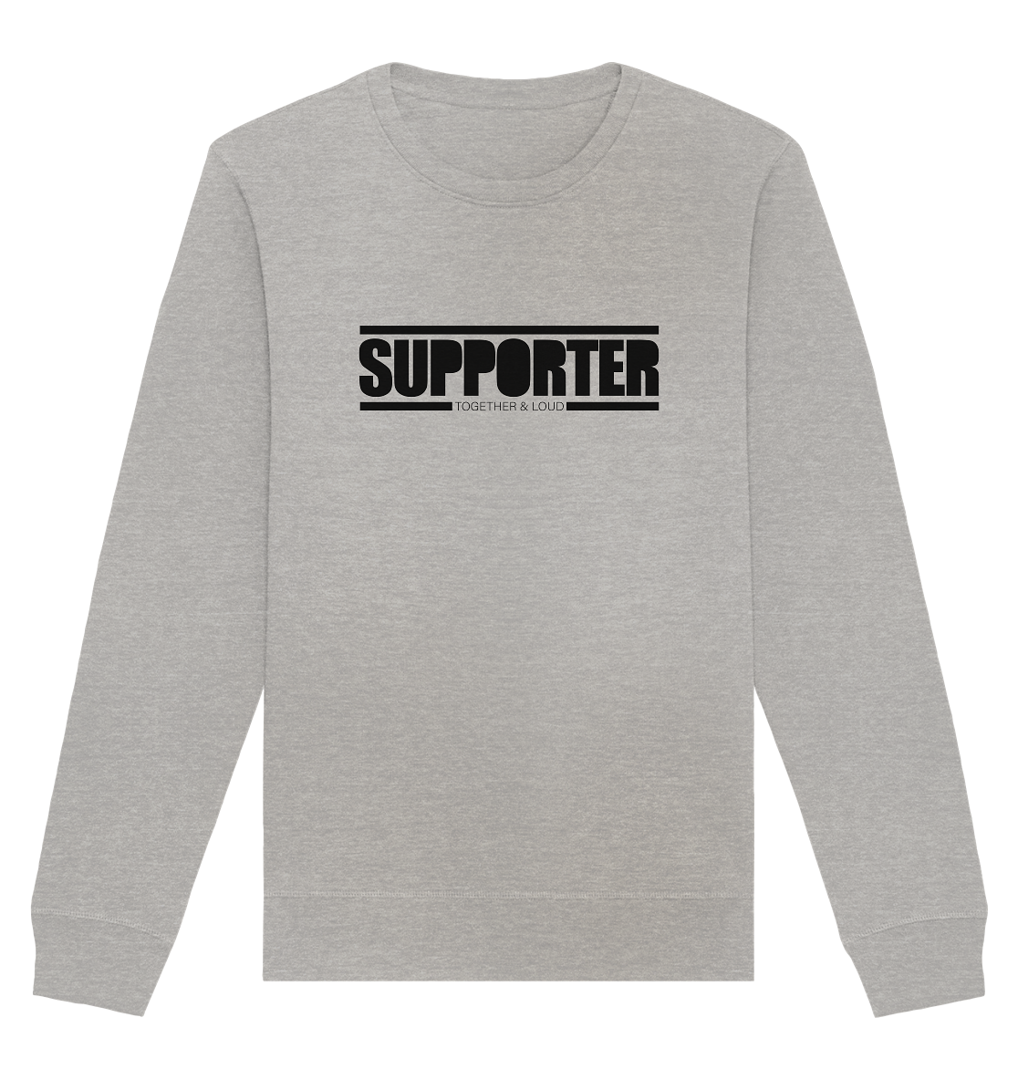 N.O.S.W. BLOCK Fanblock Sweater "SUPPORTER TOGETHER & LOUD" Männer Organic Basic Sweatshirt heather grey