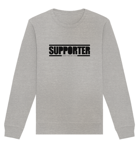 N.O.S.W. BLOCK Fanblock Sweater "SUPPORTER TOGETHER & LOUD" Männer Organic Basic Sweatshirt heather grey