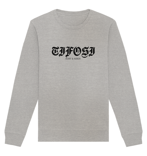 RIOT//GROUNDS Sweater "TIFOSI HEART & HONOR" Männer Organic Basic Sweatshirt heather grey