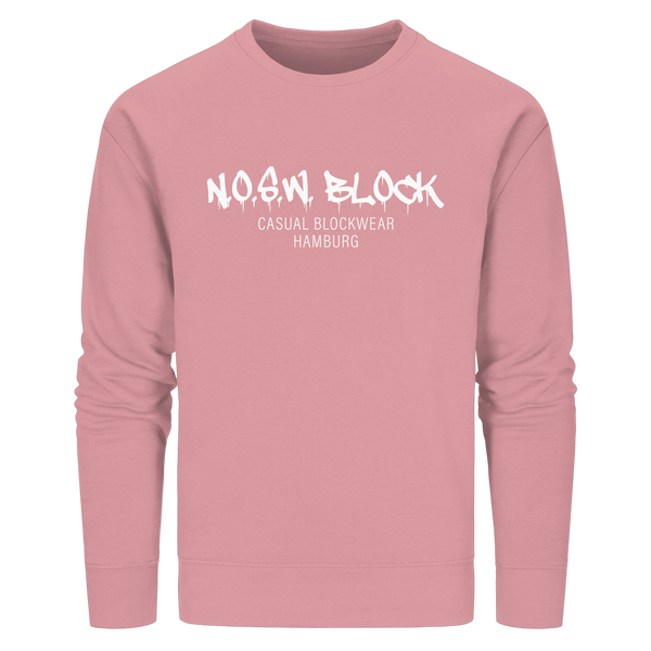 N.O.S.W. BLOCK Sweater "N.O.S.W. BLOCK CASUAL BLOCKWEAR HAMBURG" Männer Organic Kapuzenpullover canyon pink