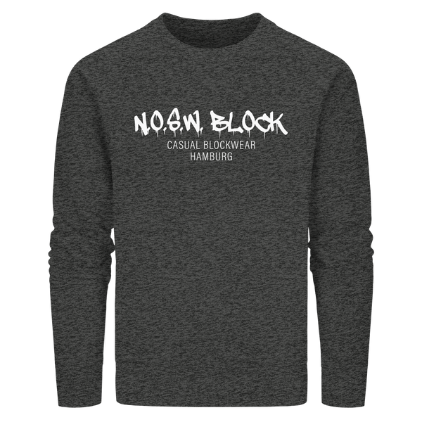 N.O.S.W. BLOCK Sweater "N.O.S.W. BLOCK CASUAL BLOCKWEAR HAMBURG" Männer Organic Kapuzenpullover dark heather grey